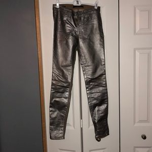 J Brand metallic coated jeans